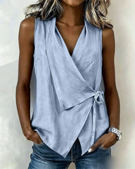 Crisscross Tie Solid Tank Top