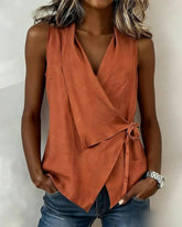Crisscross Tie Solid Tank Top
