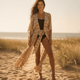 Long Floral Kimono Swimsuit Cover Up