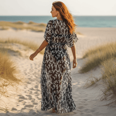 Leopard Print Kimono Bikini Cover Up