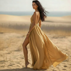 Boho Beach Cover-Up Maxi Dress