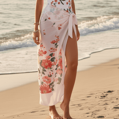 Boho Floral Swimsuit Cover-Up Skirt