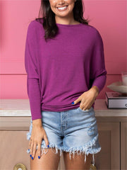 👚"Dreamy Knit" Boatneck Dolman Top