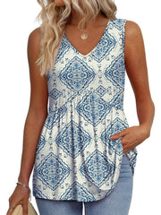 🏆2026 Women's Flowy Peplum Tank Top – V Neck Sleeveless Stretchy Summer Top