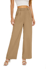 2024 Women's High Elastic Waist Back Straight Suit Wide Leg Pants(Buy 2 Free Shipping)