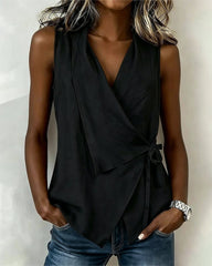 Crisscross Tie Solid Tank Top