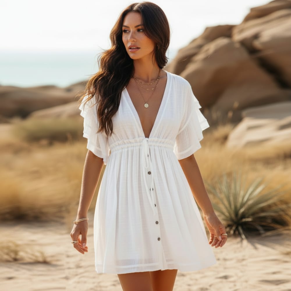 Beach Summer Cover Up Mini Dress