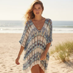 Lace Up Oversized Bikini Cover Up