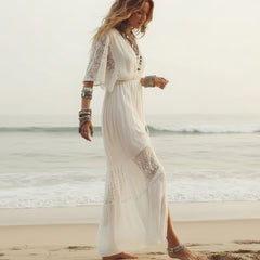 Lace Beach Cover Up Maxi Dress