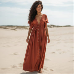 Boho Casual Summer Beach Cover Up Dress